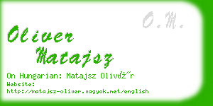 oliver matajsz business card